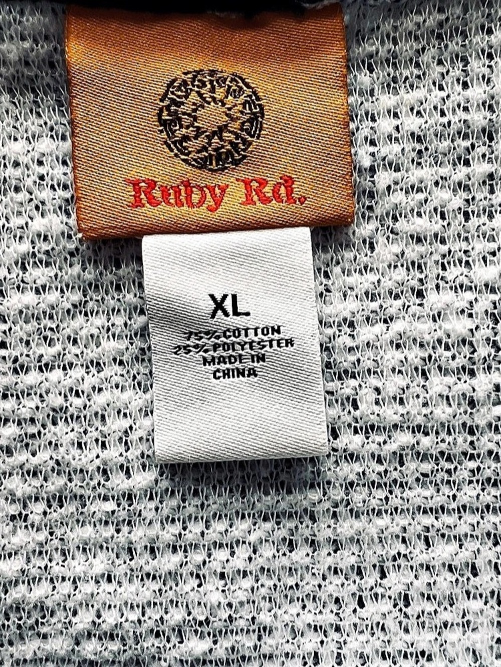 Ruby Rd. Textured Pullover in Gray & Blue XL - Picture 6 of 7